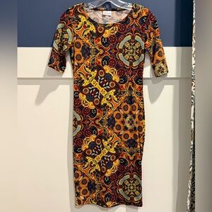 LuLaRoe Multicolor Paisley mid Sleeve Dress Size XXS
